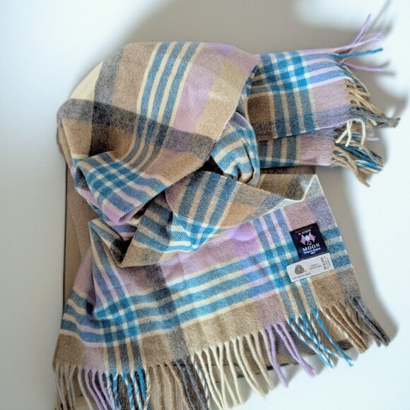 UNISEX J.Crew x MOON England Pure Merino Wool Plaid Scarf ✨ - Picture 8 of 8